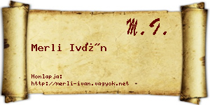 Merli Iván névjegykártya